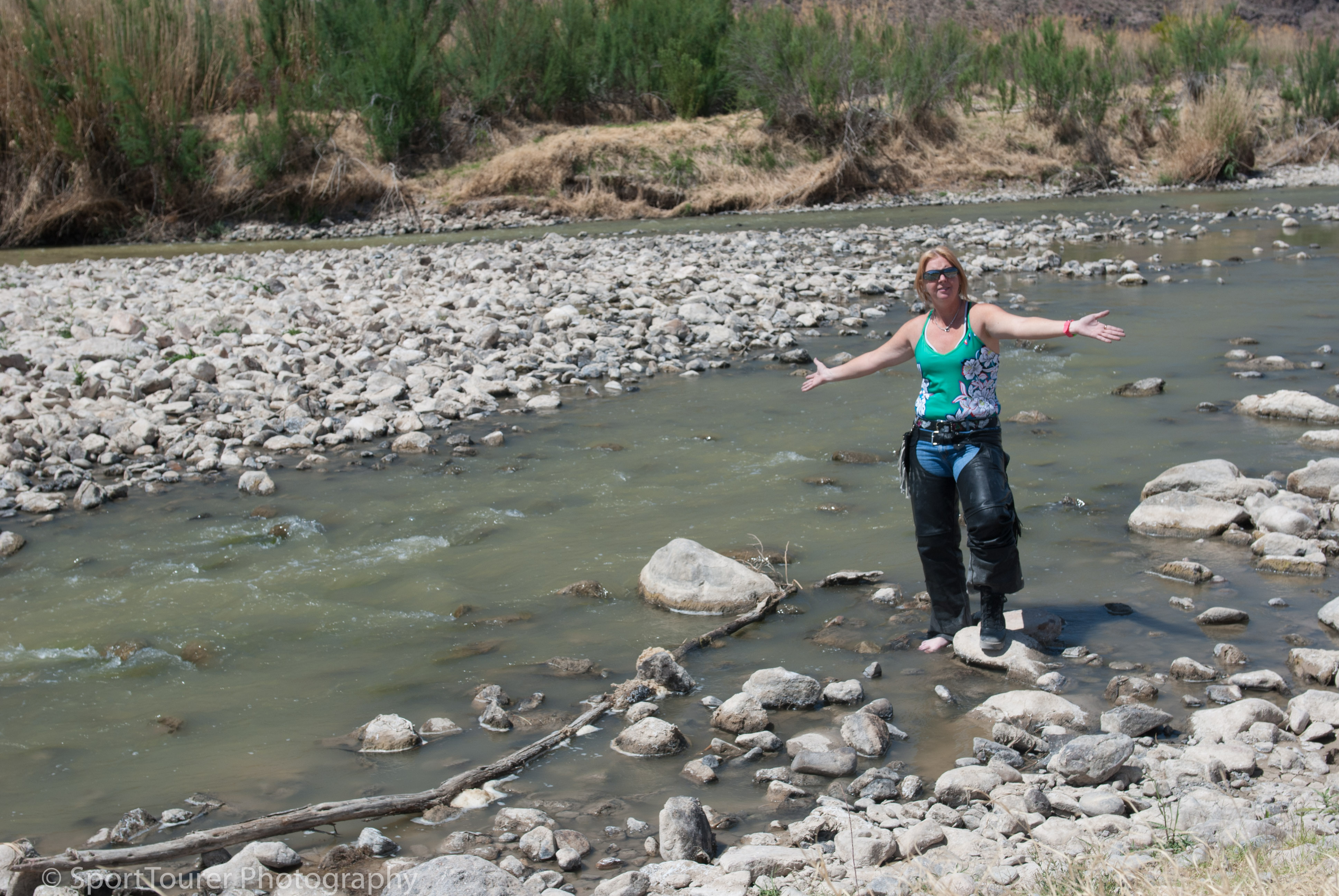  Cooling off in the waters of the Rio Grande. 