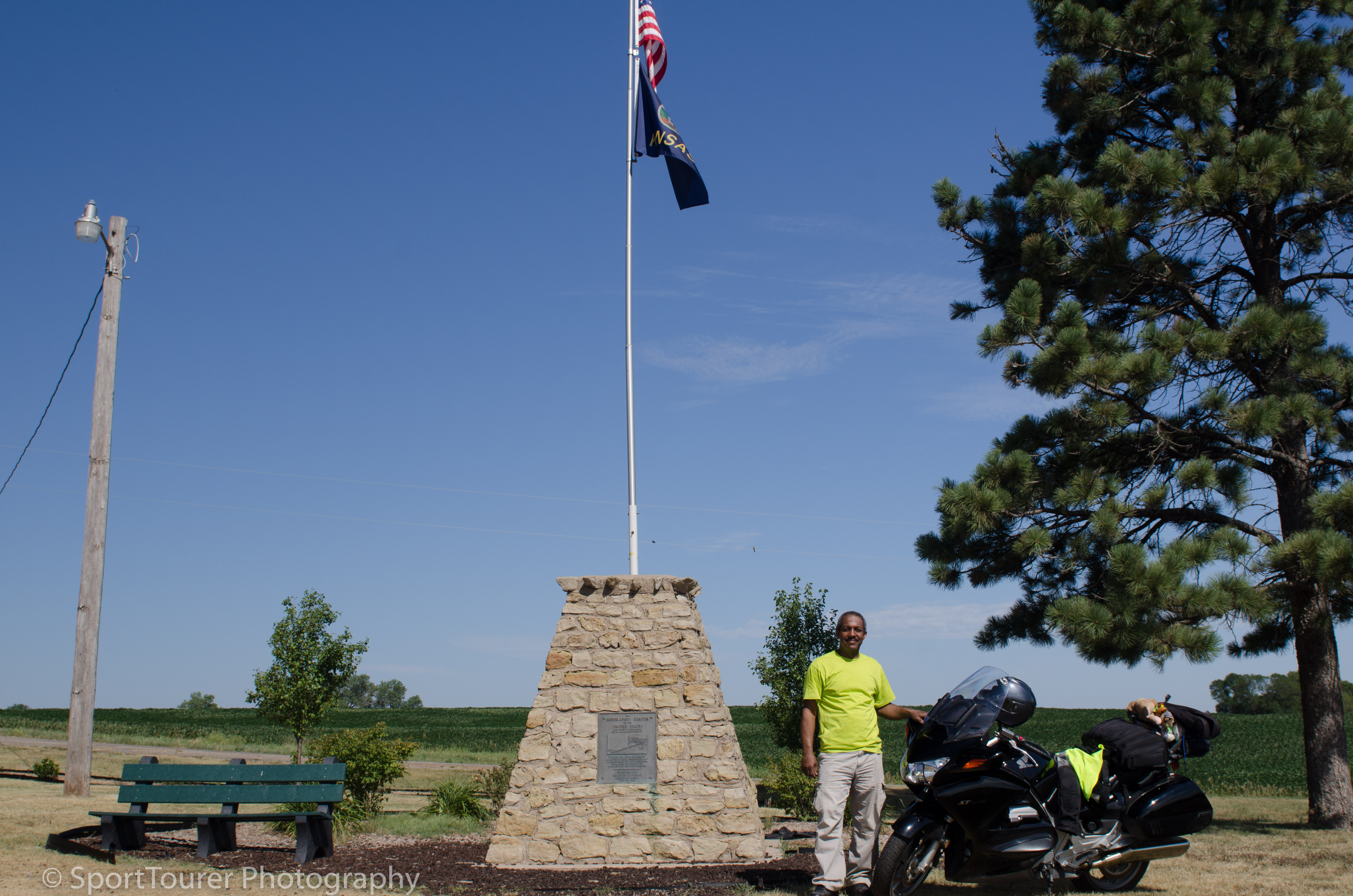  The marker, indicating the geographical center of the lower 48 states. 