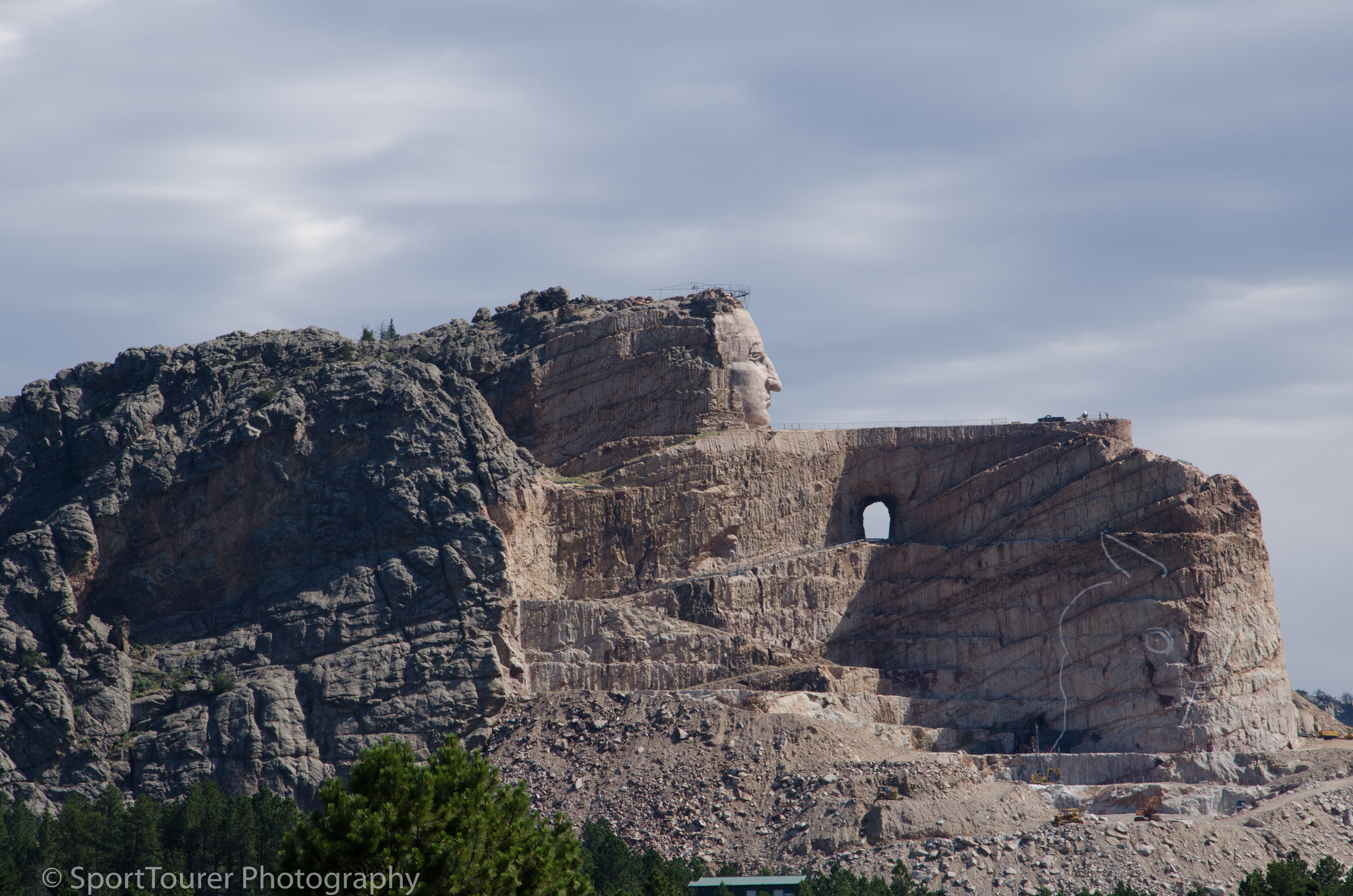  Mountain carving of what is to be the Crazy Horse Monument. At the current rate/pace, I doubt that it will be completed in my lifetime. 