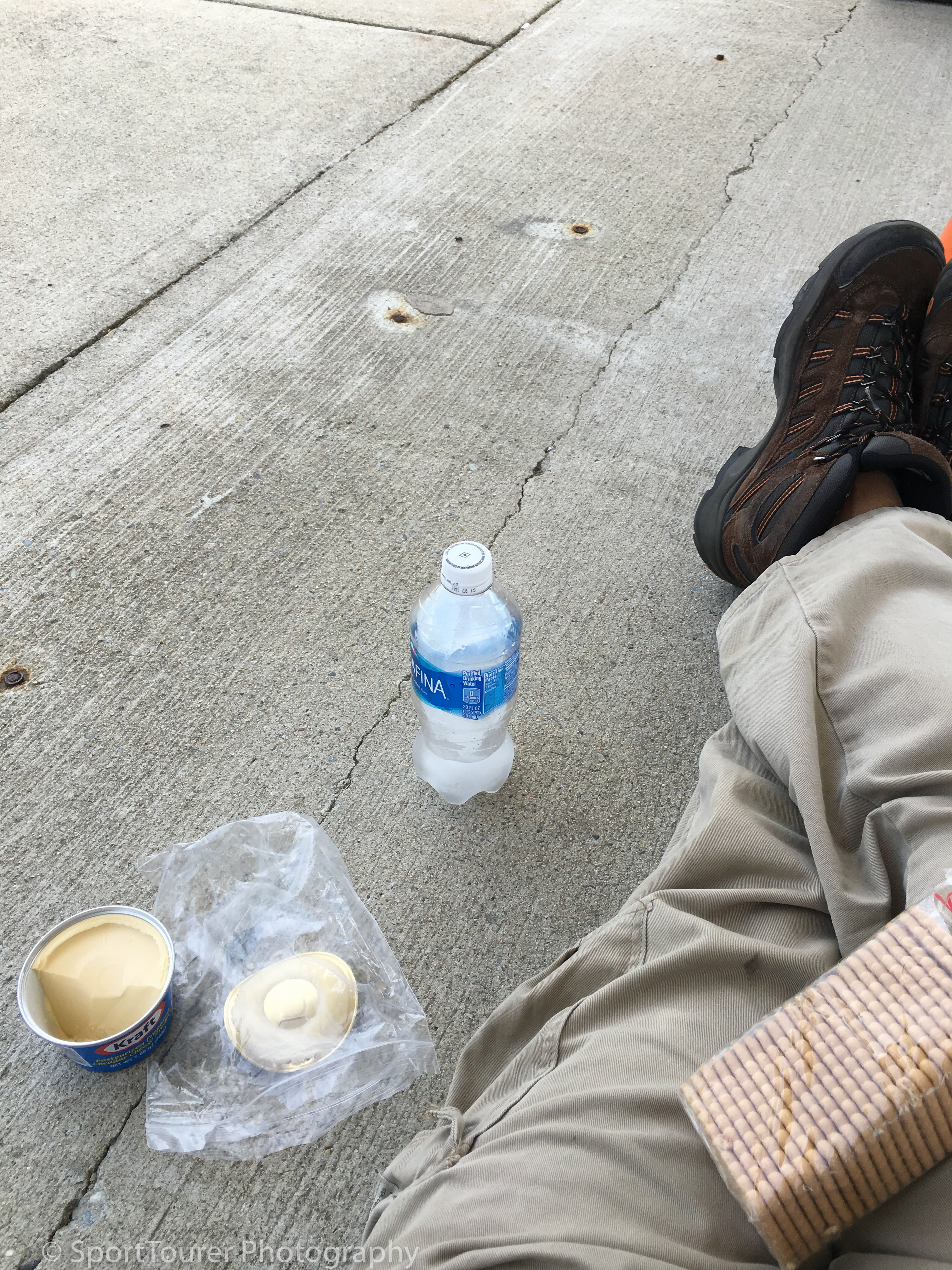  Sidewalk- lunch. Somewhere in Massachusetts along Interstate 495. 