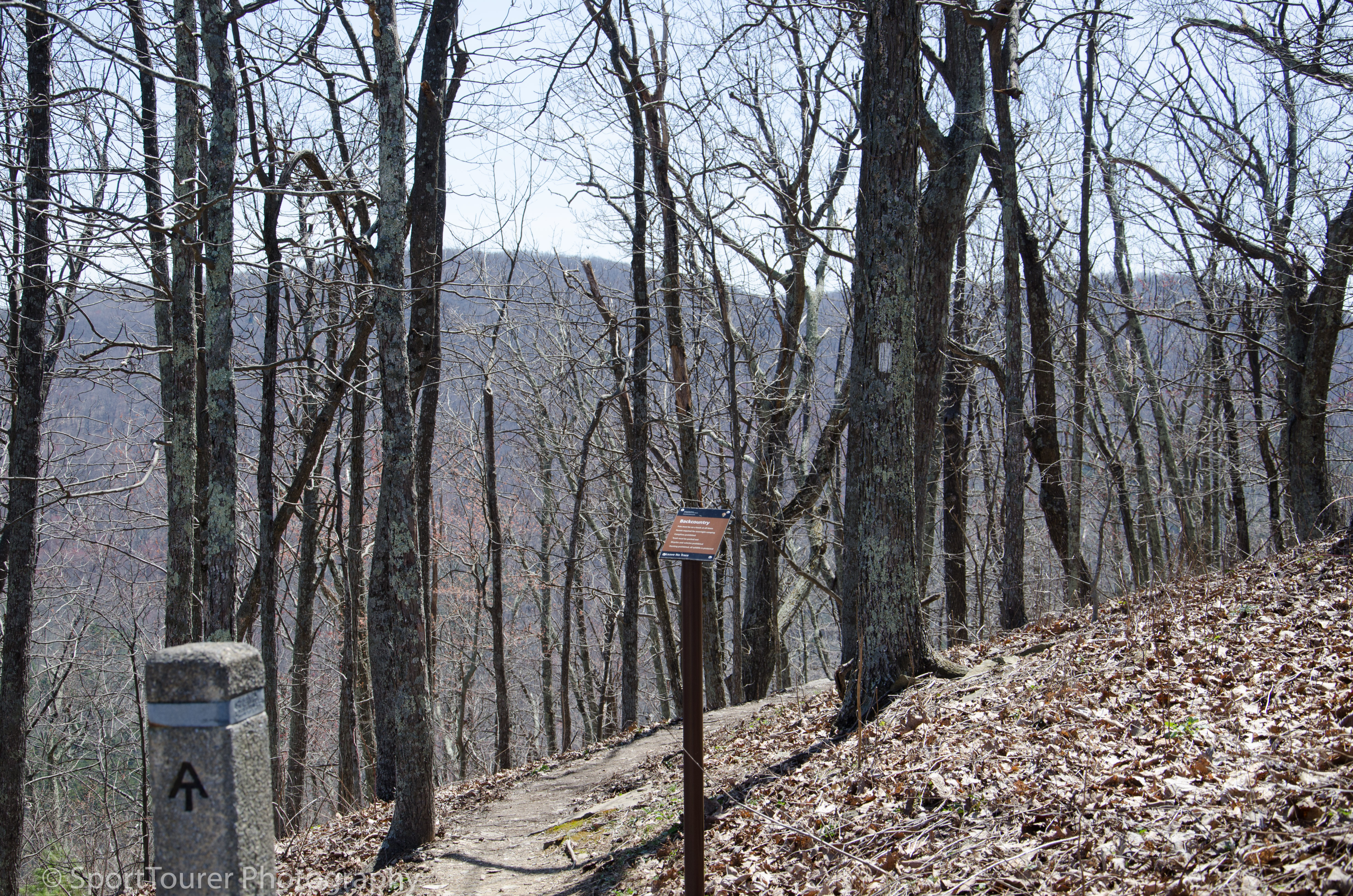  Marker along the Appalachian Trail. Continues all the way to the state of Maine 