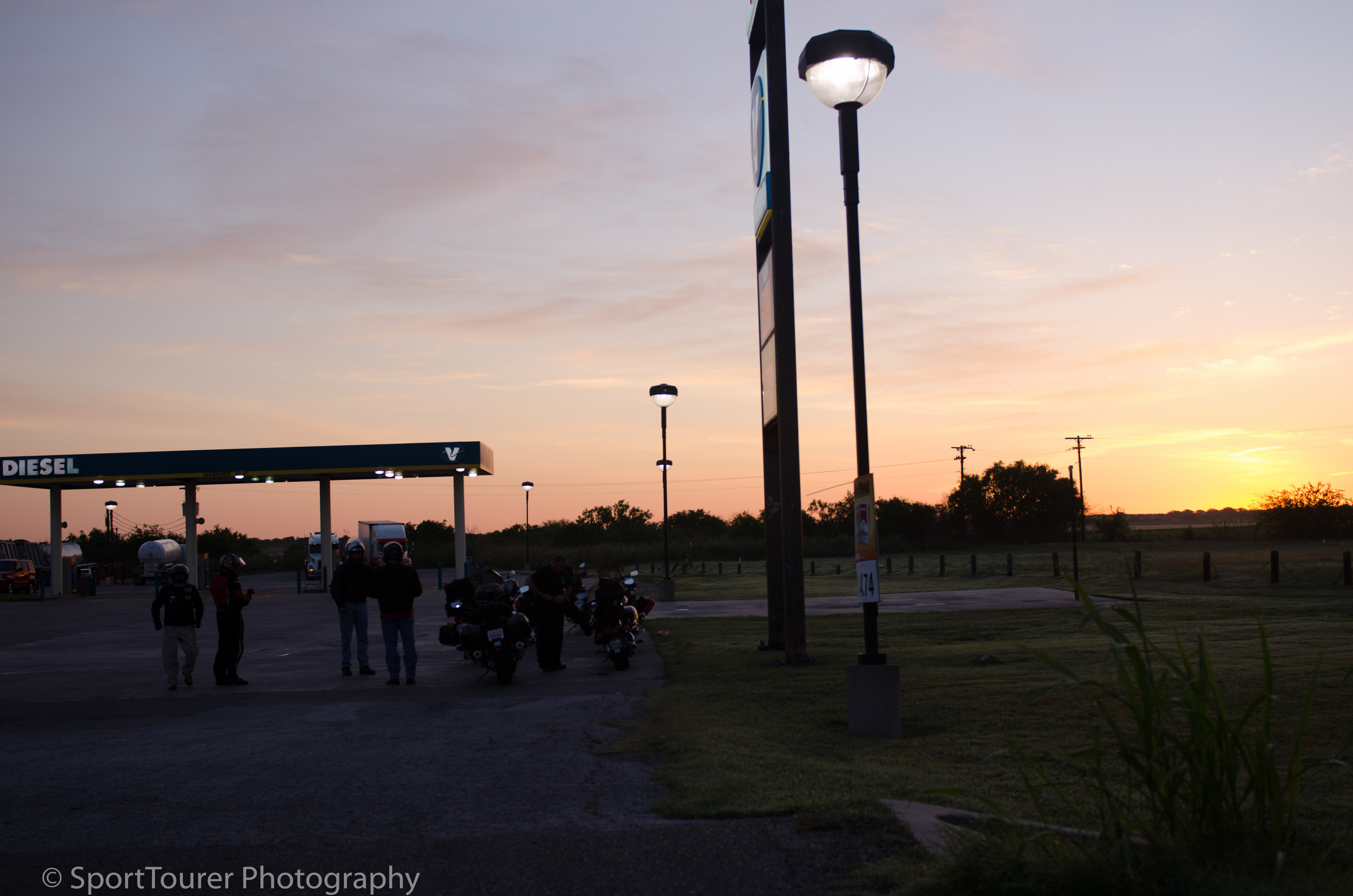  First riding-break of the day at dawn in George West, Texas. 