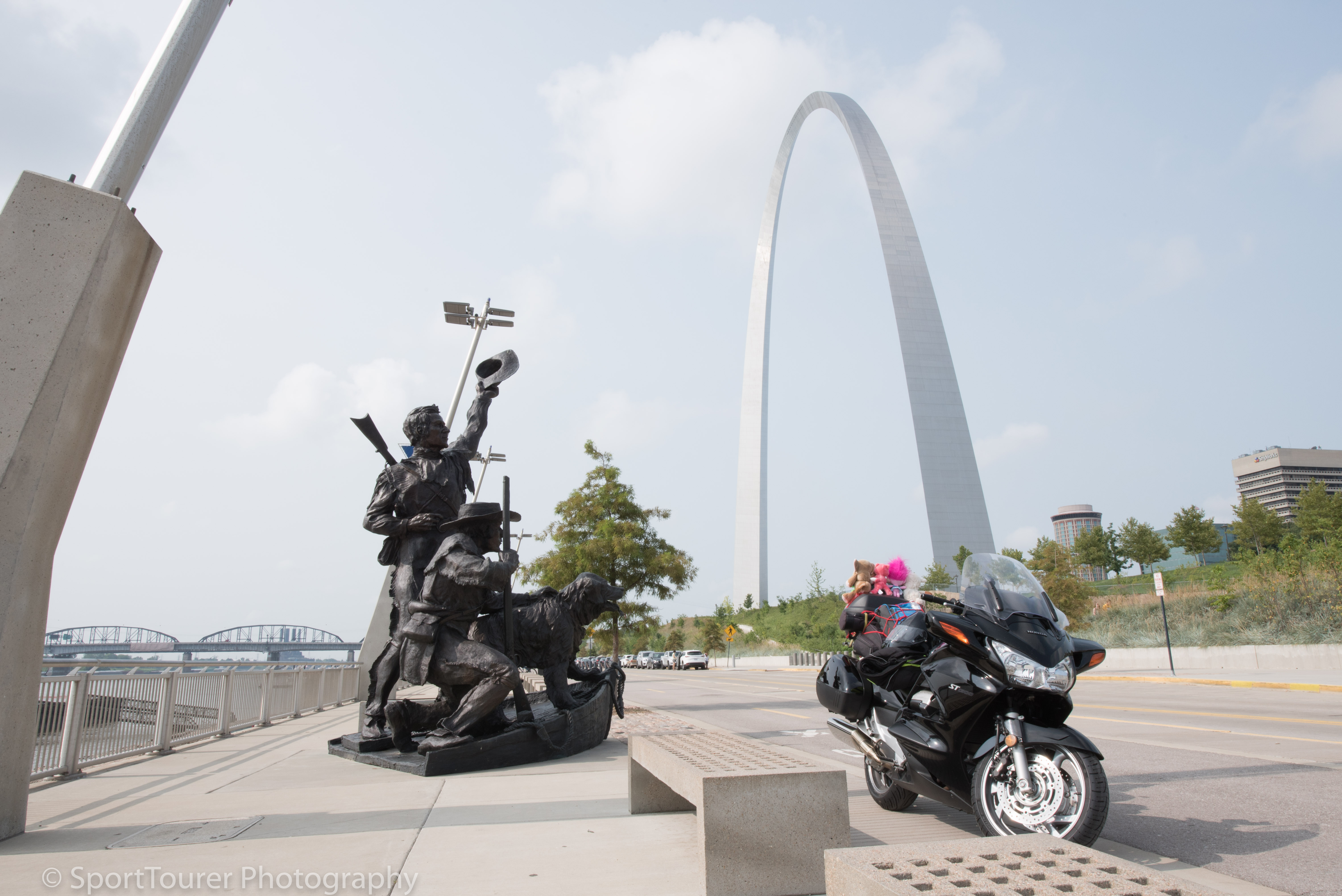  ... and the official start of my journey out west - The Lewis and Clark Monument in St. Louis, beside the St. Louis Arch - Gateway To The West 