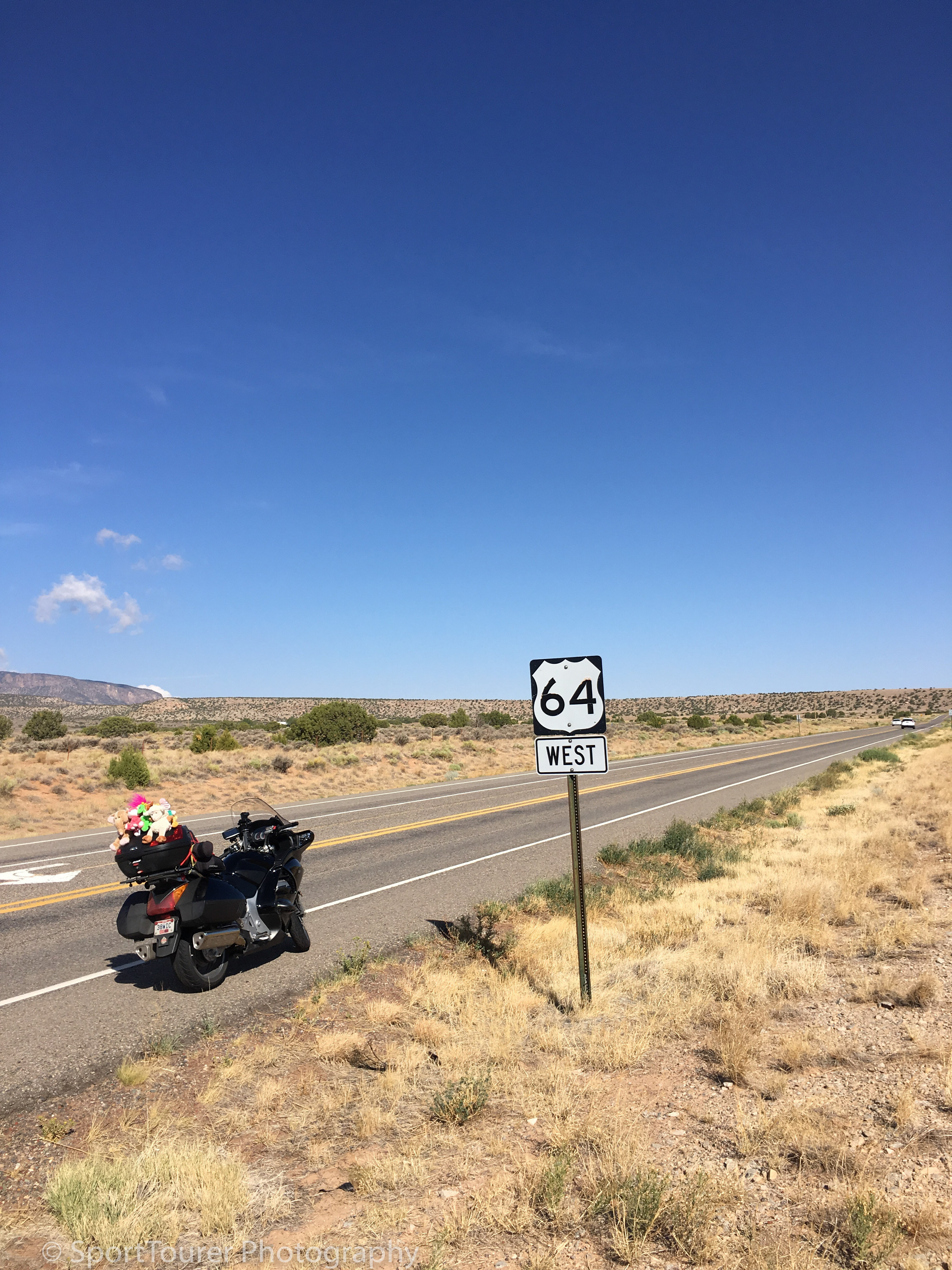  Highway 64 across New Mexico did not disappoint in anyway whatsoever. Great road quality, great scenery and one great riding thrill as a result! 