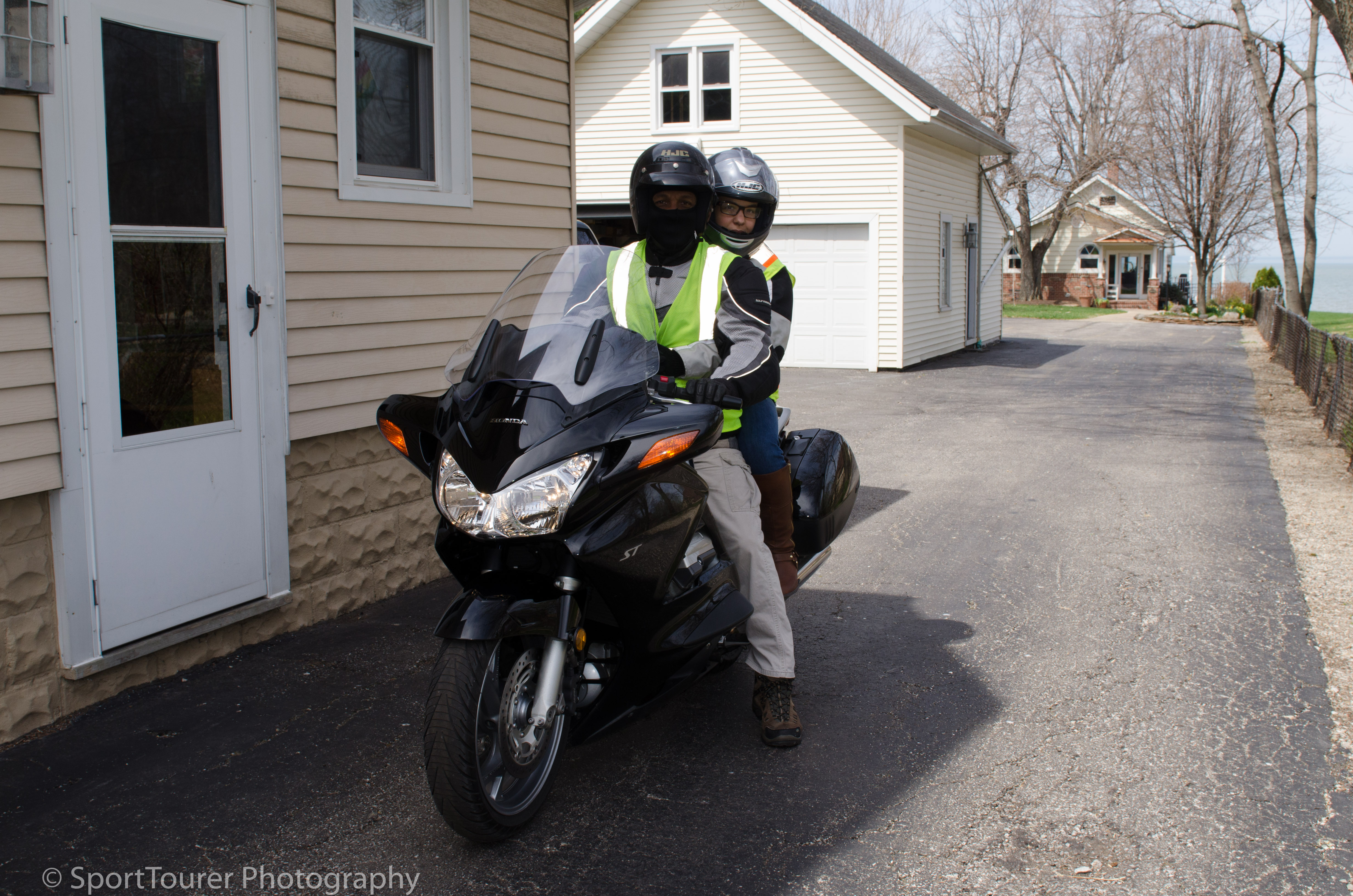  Taking my youngest daughter for a ride on my new Honda ST1300. Avon Lake, Ohio 2013 