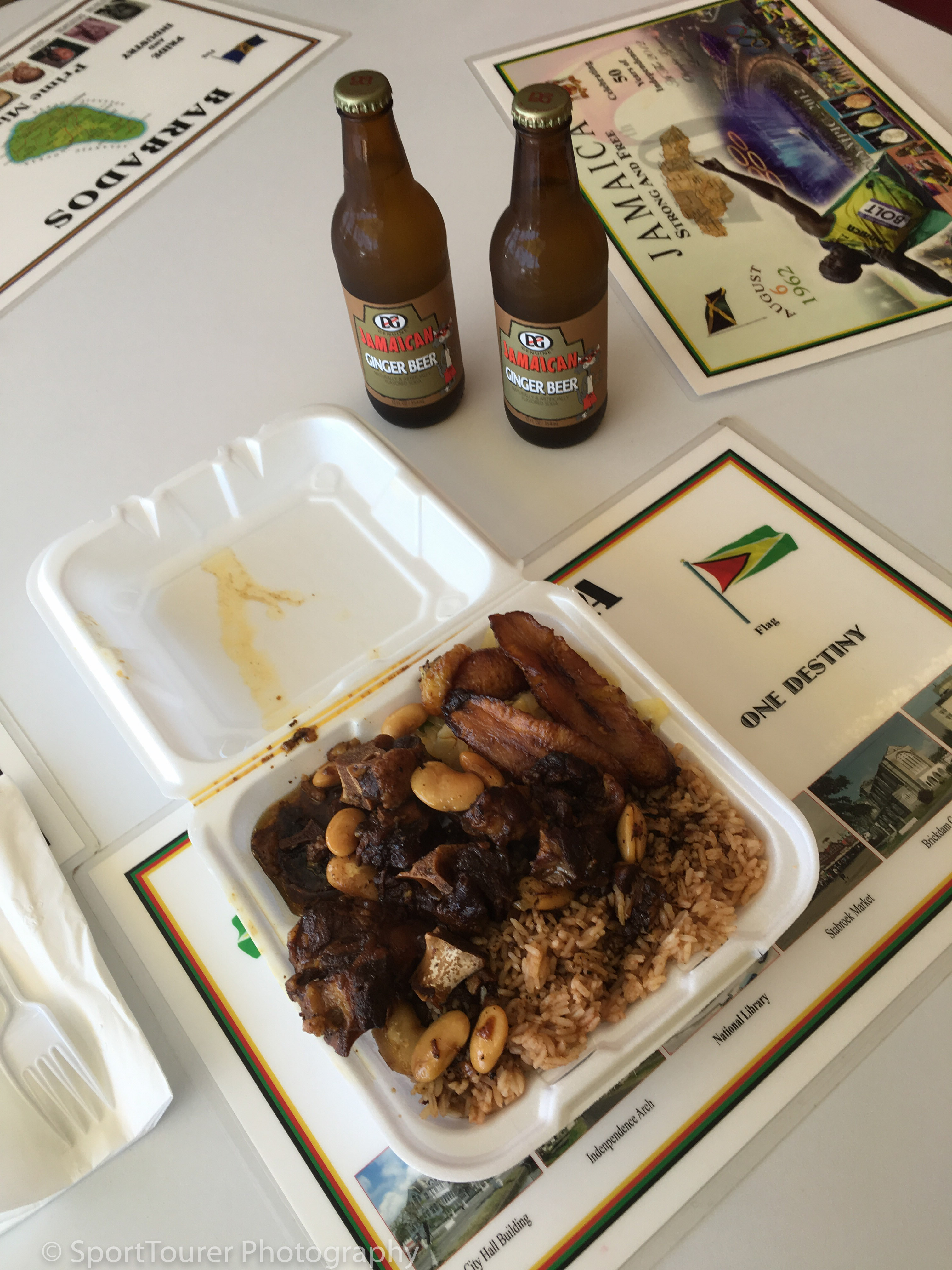  ... and good fare! - rice and beans, beef, plantain, good 'ol ginger beer and a good friend to share it all with! Meals don't get much bettter than this. 