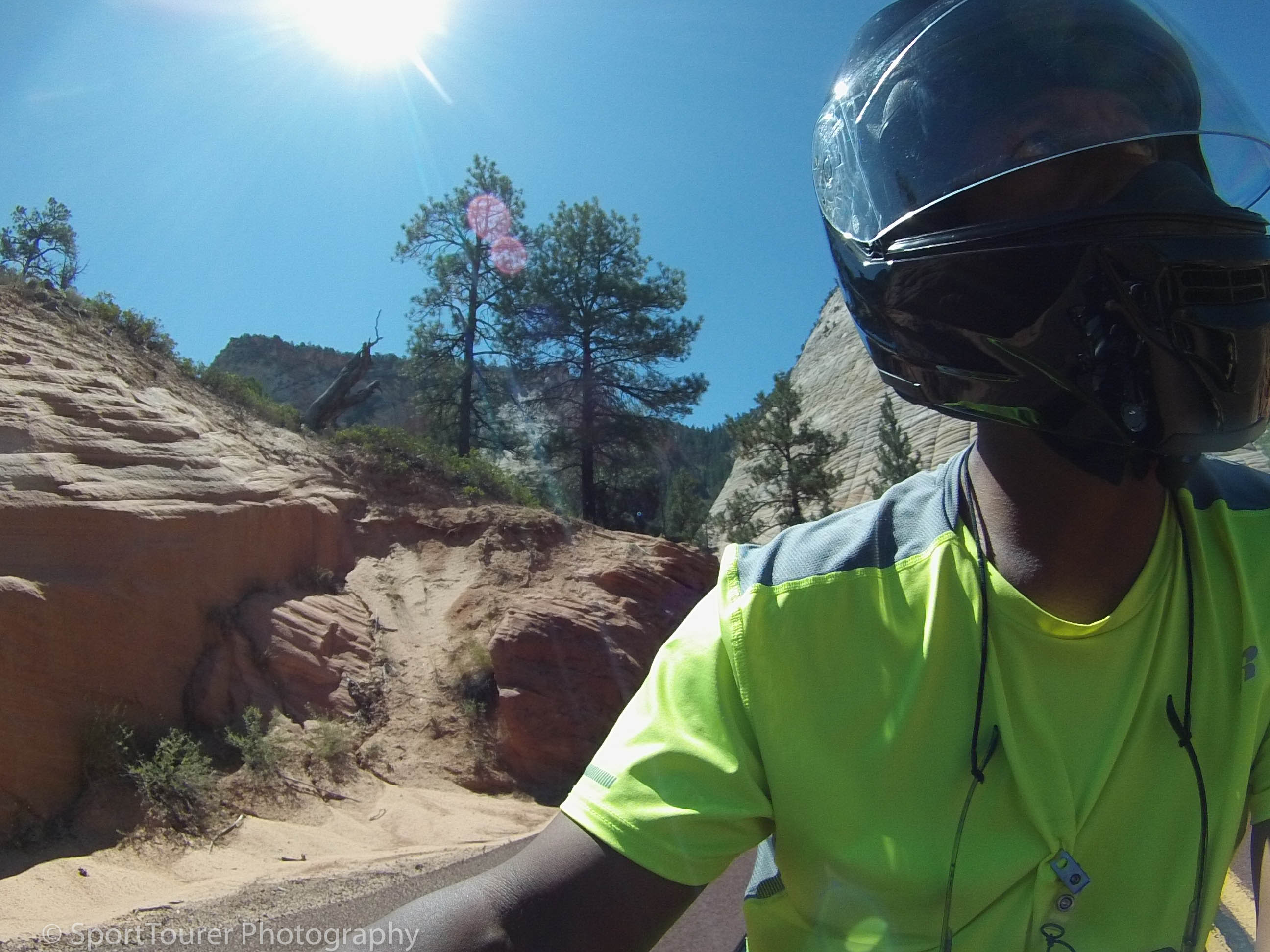  Riding through Zion NP, it was extremely difficult to keep my eyes on the road at all times. The rock formations and scenery was just amazing and attractive 