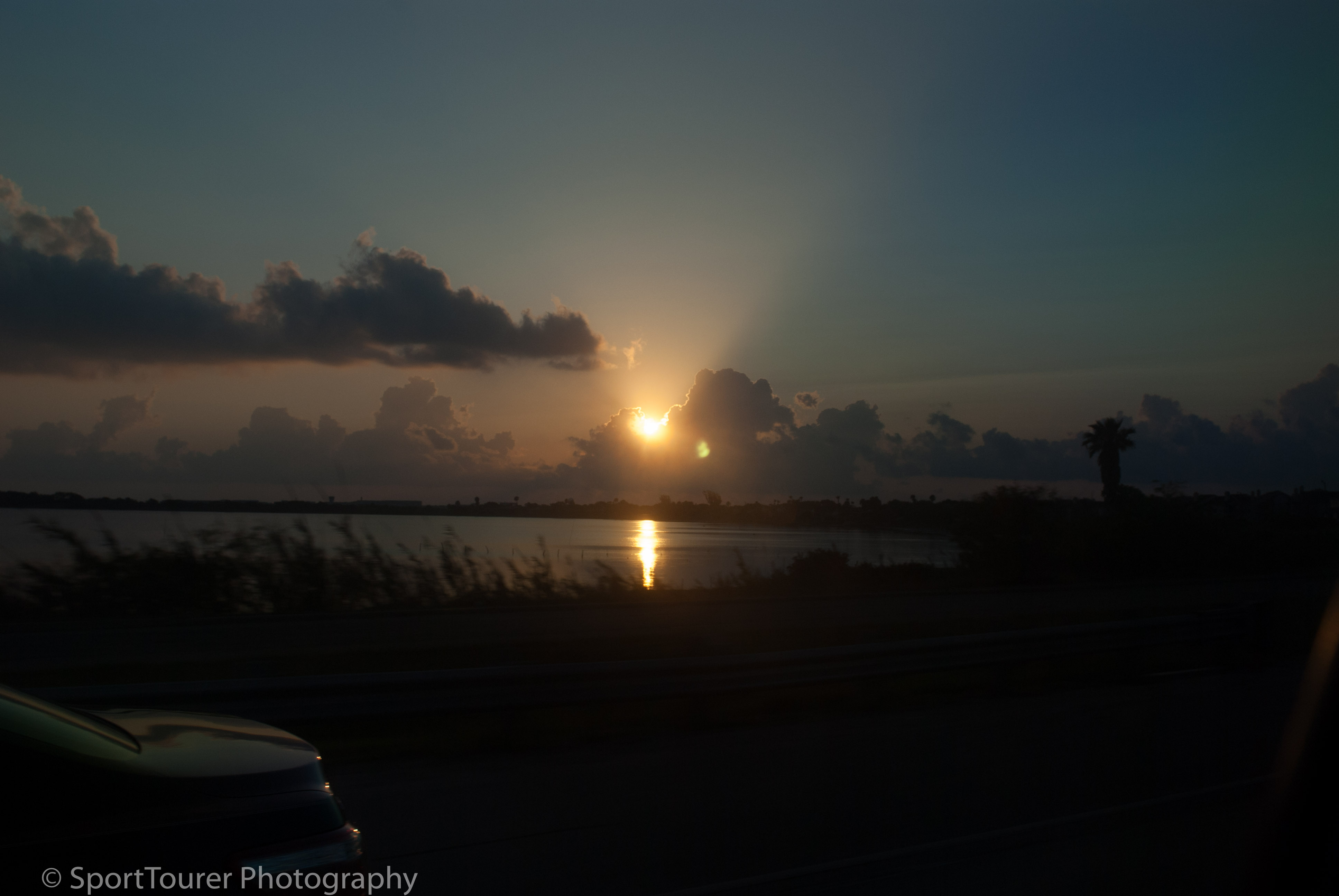  Dawn over the Laguna Madre in South Texas as we headed out on our first motorcycling tour. 