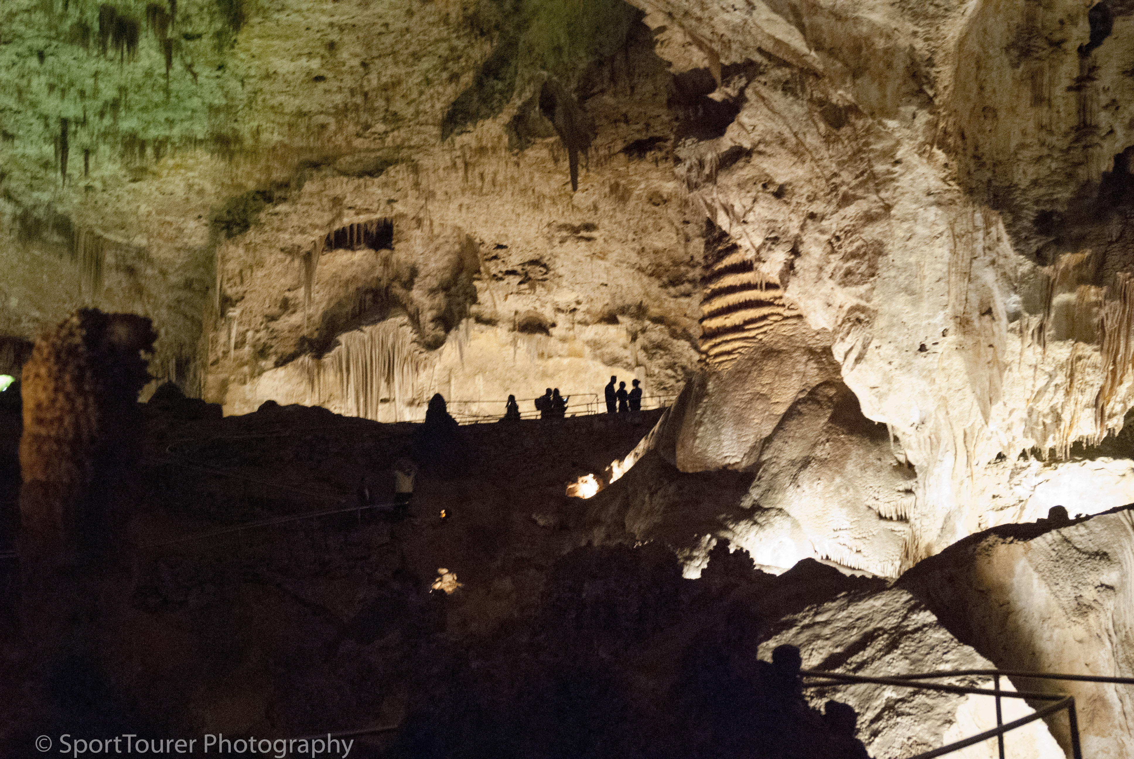  Deep in the bowels of the Carlsbad caverns. Largest natural limestone cavern in the western hemisphere. 
