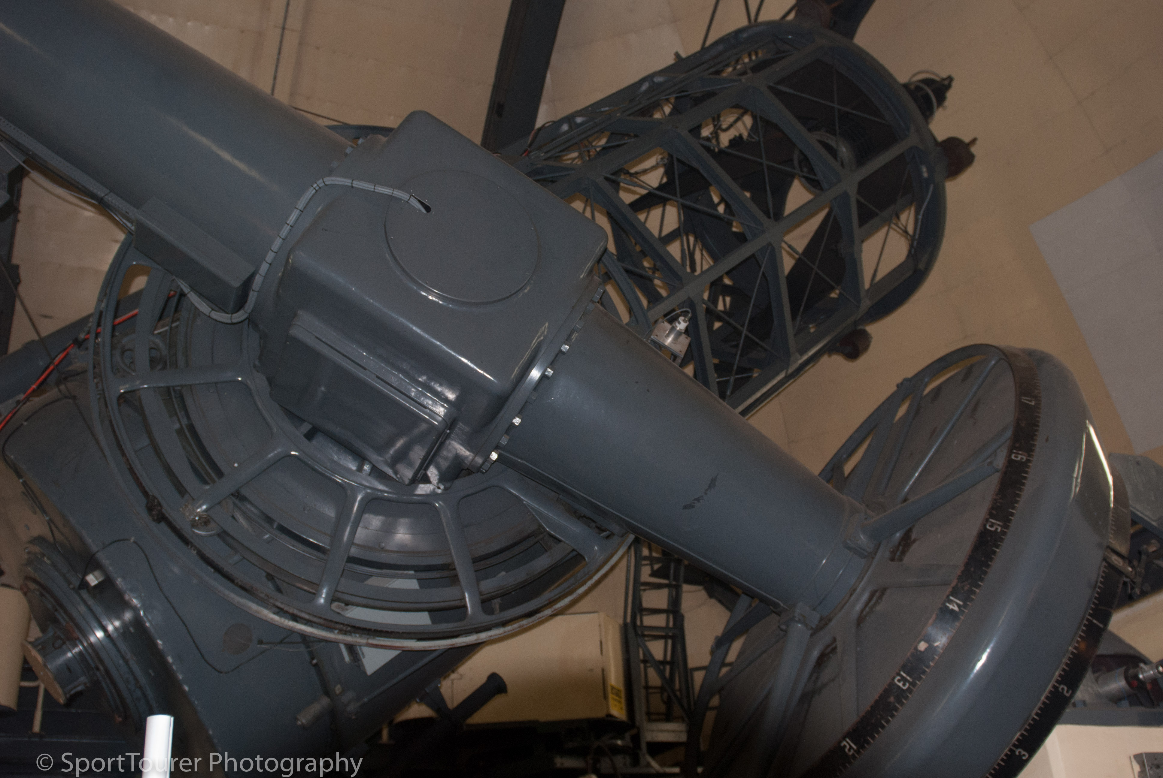 The 82-inch (208.3-cm) Reflecting Telescope in the McDonald Observatory, situated on Mount Locke, designed and built in Cleveland, Ohio by the Warner & Swasey Co. in 1936. 