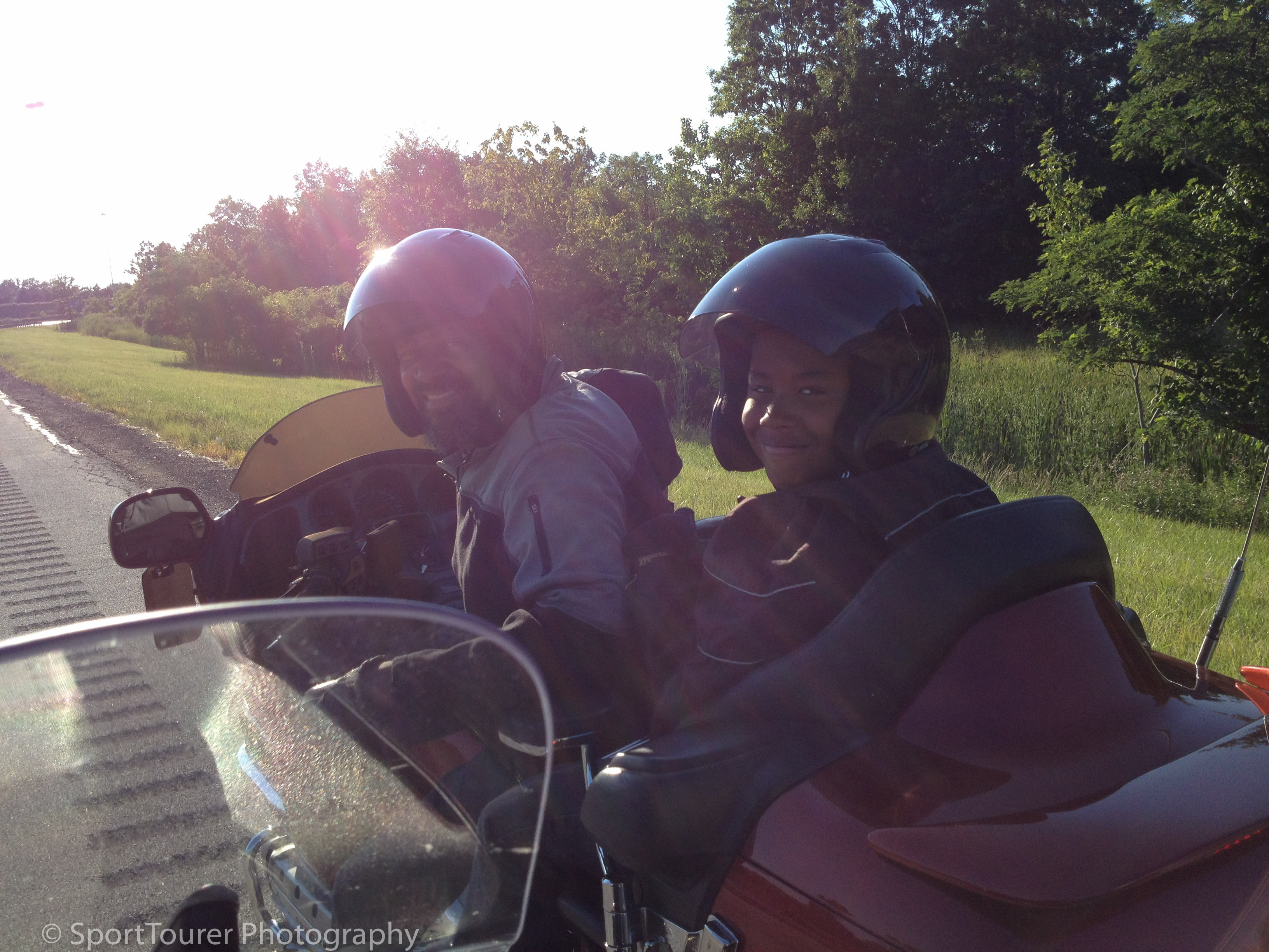  Pete and his grandson bidding me farewell before the start of my long journey-to-be. 